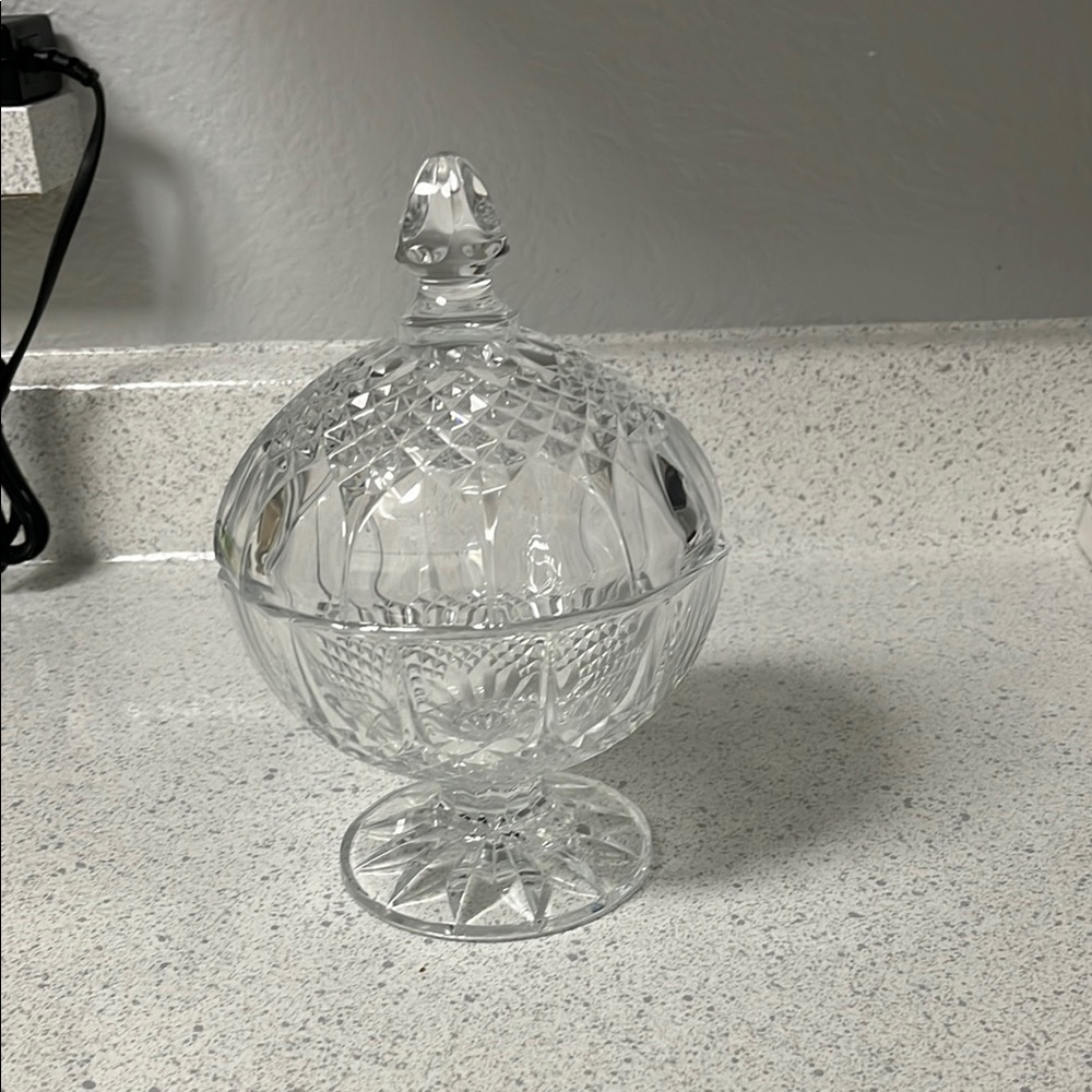 Elegant Crystal Candy Dish with Lid